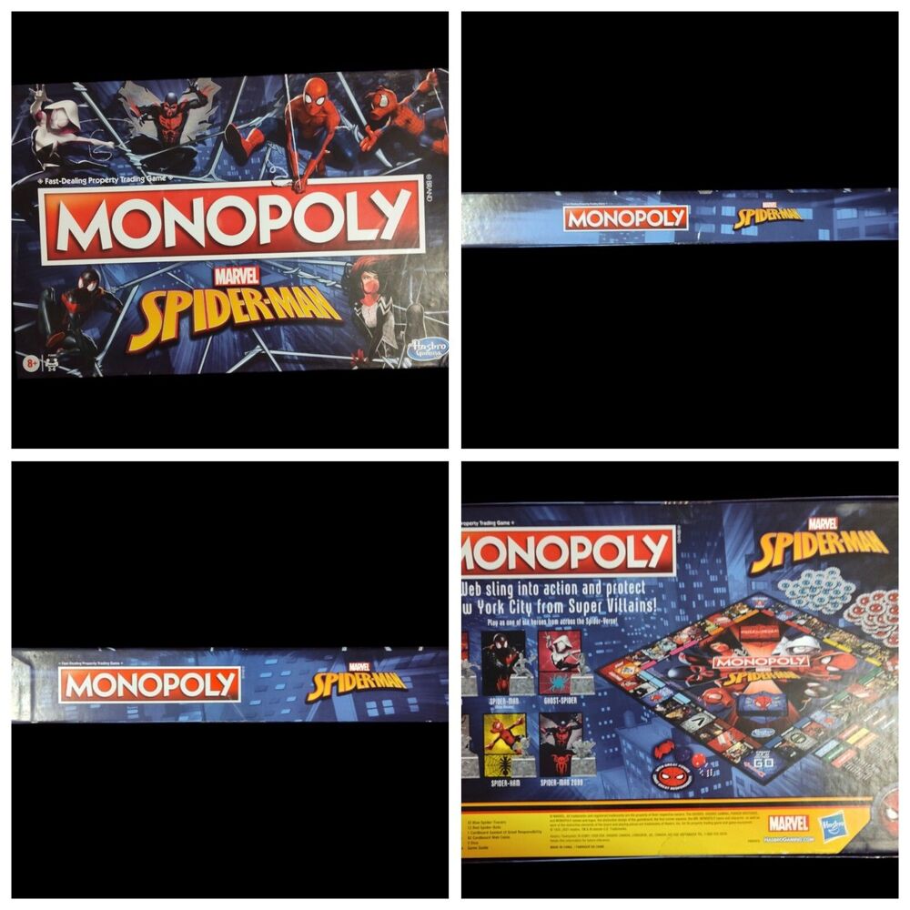 Disney Monopoly Marvel SPIDER-MAN Edition Spider-Verse Theme Board Game New